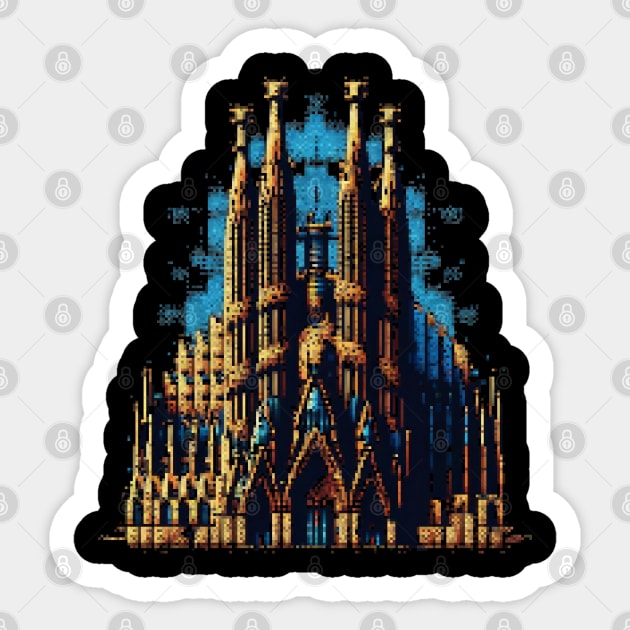 La Sagrada Familia Pixel Art Sticker by Pixel-Eye